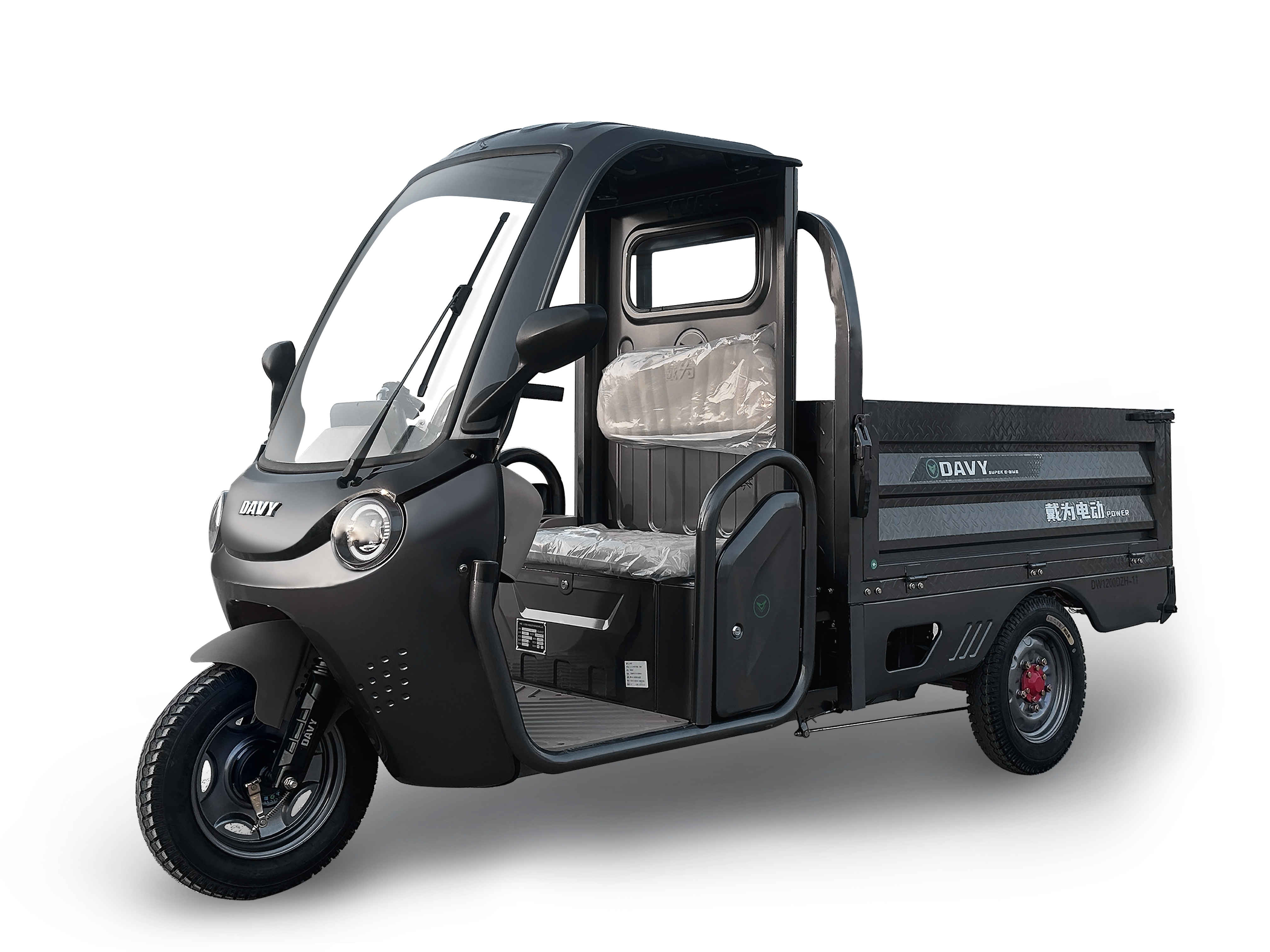 Electric Cargo Passenger Tricycle with 1500W Motor with simple cab with EEC